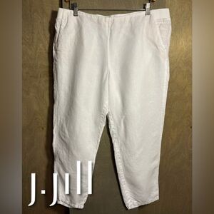 J Jill Love Linen White Cropped Pants LP